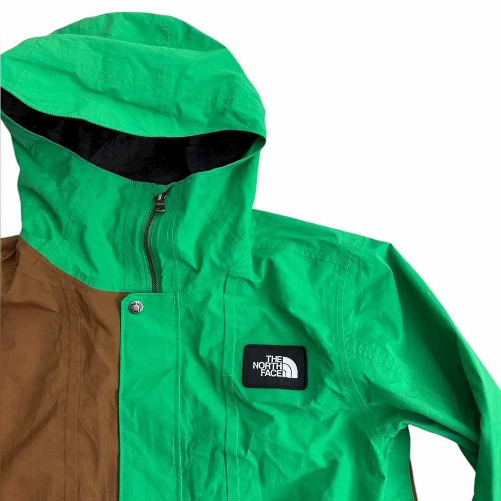 The North Face Men’s HyVent Colorblock‎ Hooded Windbreaker Jacket Green Brown M